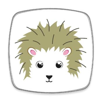 Süßes Igelgesicht Kawaii Faules DIY-Tierkostüm - Viereckiger Kühlschrankmagnet - Weiß - Vorne