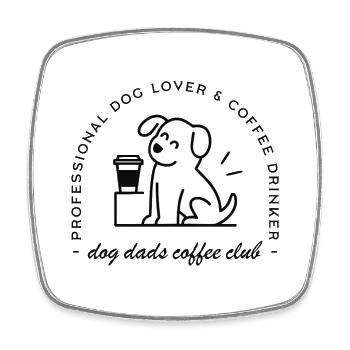 Citations drôles de papa de chien amoureux du café - Magnet carré - blanc - Devant