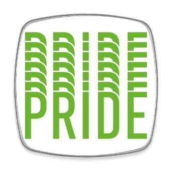 Lime Green Pride Textdesign - Viereckiger Kühlschrankmagnet - Weiß - Vorne