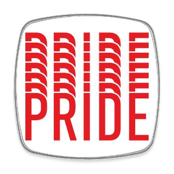 Pride: Repeated letter design - Square fridge magnet - white - Front