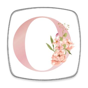 C Floral Pastel Monogram - Square fridge magnet - white - Front