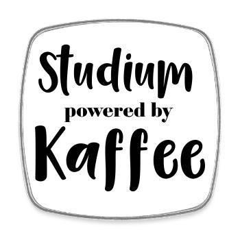 Studies powered by Kaffee - Square fridge magnet - white - Front