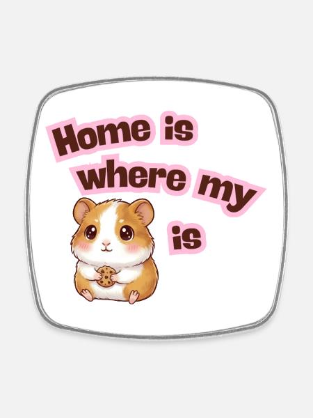 Home is where my Meerli is - Square fridge magnet - white