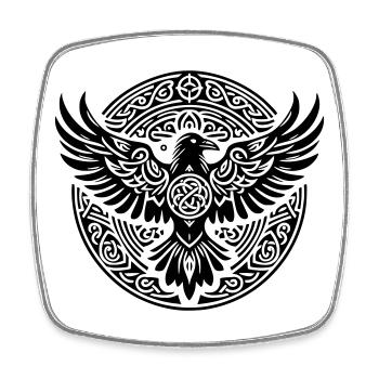 Raven Triskel - Black Silence - Square fridge magnet - white - Front