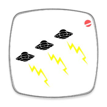 UFO Invasion Lightning Attack Alien Vector - Square fridge magnet - white - Front