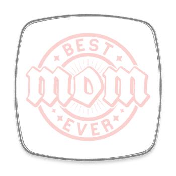 Pink Love Best Ever badge - Square fridge magnet - white - Front