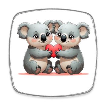 Koalas mit Herz: Freundschaft - Viereckiger Kühlschrankmagnet - Weiß - Vorne