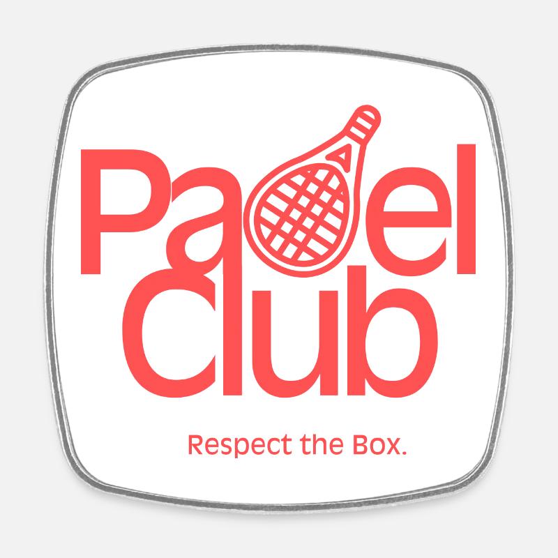 Padel Club – Respect the Box - Square fridge magnet - white