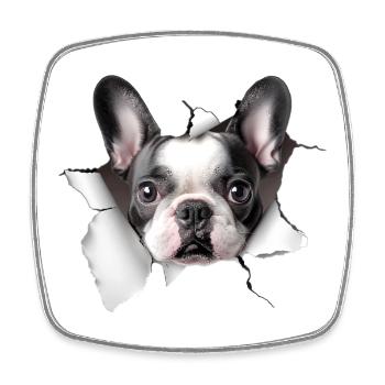 French Bulldog - Square fridge magnet - white - Front