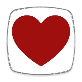 Cœur Cadeau rouge de la Saint-Valentin - Magnet carré - blanc - Devant