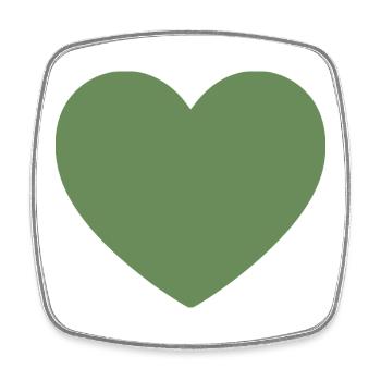 green heart green gift valentine's day - Square fridge magnet - white - Front