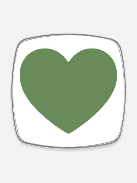Cadeau de la Saint-Valentin vert cœur vert - Magnet carré - blanc