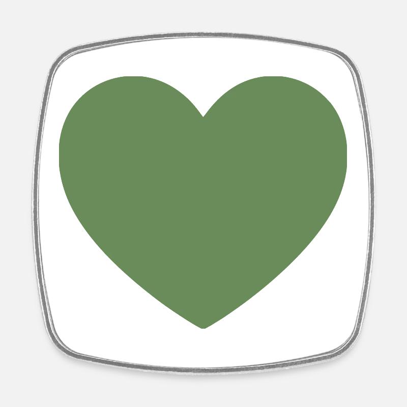 Cadeau de la Saint-Valentin vert cœur vert - Magnet carré - blanc