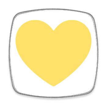 yellow heart yellow gift Valentine's Day - Square fridge magnet - white - Front
