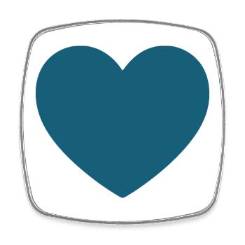 blaues Herz Geschenk Valentinstag - Viereckiger Kühlschrankmagnet - Weiß - Vorne