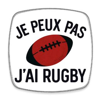 Je peux pas j'ai rugby - Magnet carré - blanc - Devant