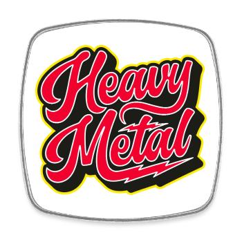Heavy Metal Bold 3D Script - Square fridge magnet - white - Front