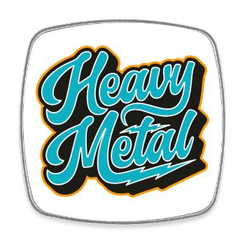 Heavy Metal Rétro Script - Magnet carré - blanc - Devant