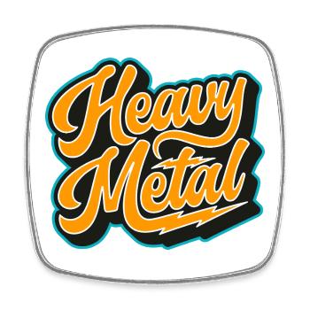 Heavy Metal Bold Script Logo - Magnet carré - blanc - Devant