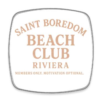 Saint Boredom Beach Club Riviera - Viereckiger Kühlschrankmagnet - Weiß - Vorne