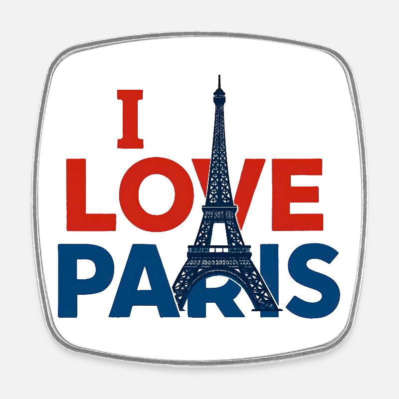 I love Paris - Square fridge magnet - white