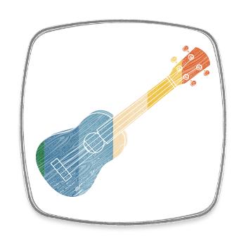 Hawaiian Ukulele Uke Retro Vintage - Square fridge magnet - white - Front