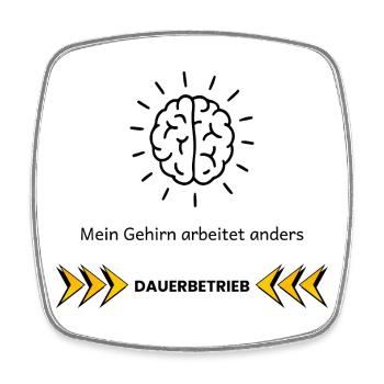 My Brain Works Differently – ADHD Focus Design - Square fridge magnet - white - Front