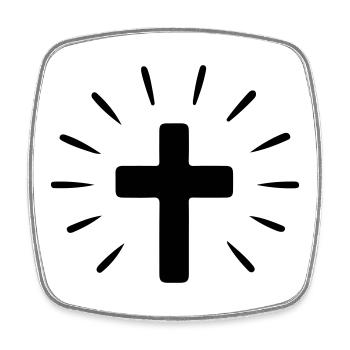Cross Holy Faith - Square fridge magnet - white - Front