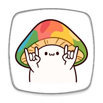 Motley mushroom makes rock mark - Square fridge magnet - white - Front