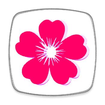 Vivid Pink Flower Bloom - Square fridge magnet - white - Front
