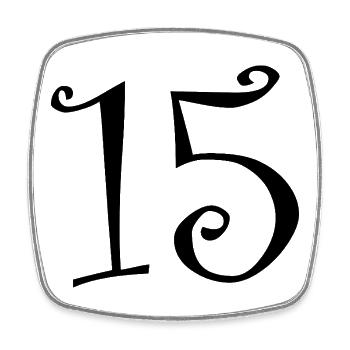 15. 15 YEARS. 15th ANNIVERSARY. 15 YEAR ANNIVERSARY. - Square fridge magnet - white - Front