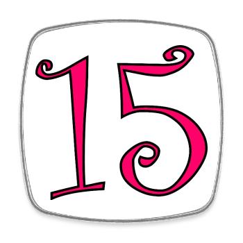 15. 15 ANS. 15e ANNIVERSAIRE. ANNIVERSAIRE 15 ANS. - Magnet carré - blanc - Devant