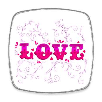 Cute Love Heart Valentine day - Viereckiger Kühlschrankmagnet - Weiß - Vorne