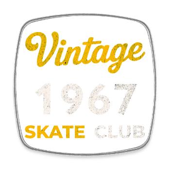 Vintage 1967 Skate Club Retro Geburtsjahr Geschenk - Viereckiger Kühlschrankmagnet - Weiß - Vorne