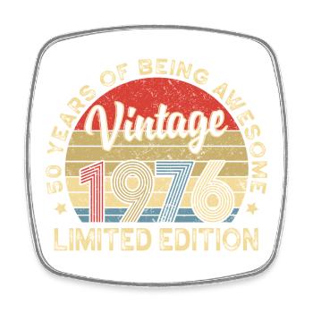 Vintage Jahrgang 1976 – 50 Jahre Jubiläum - Viereckiger Kühlschrankmagnet - Weiß - Vorne