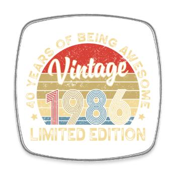 1986 Jahrgang – 40 Jahre Vintage Limited Edition - Viereckiger Kühlschrankmagnet - Weiß - Vorne