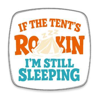 Camping Sleep In None - Square fridge magnet - white - Front