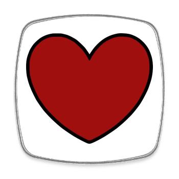 red heart red gift valentine's day - Square fridge magnet - white - Front