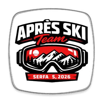 APRES SKI PARTY CREW - Funny Gift - Square fridge magnet - white - Front