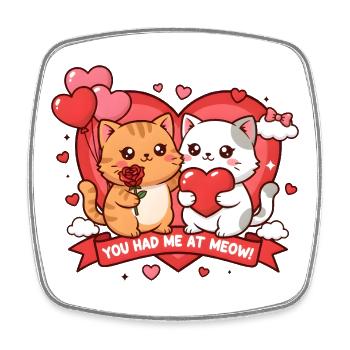 Chats mignons Tu m’as eu à Miaou la Saint-Valentin - Magnet carré - blanc - Devant