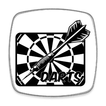 Dart,Darts,DARTS - Viereckiger Kühlschrankmagnet - Weiß - Vorne