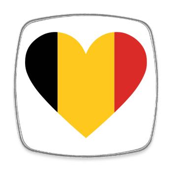 Yellow and red tricolor heart - Square fridge magnet - white - Front
