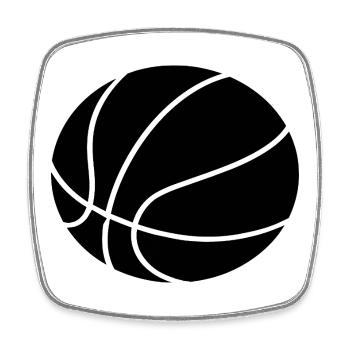 Minimales Basketball-Sportball-Design - Viereckiger Kühlschrankmagnet - Weiß - Vorne