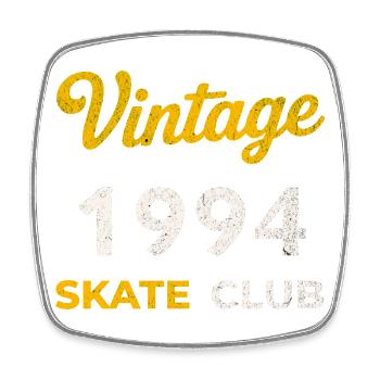 Vintage 1994 Skate Club Retro Geburtsjahr Geschenk - Viereckiger Kühlschrankmagnet - Weiß - Vorne