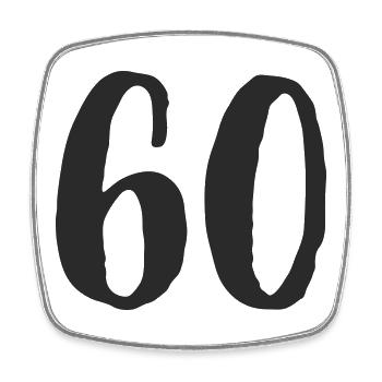 60th Birthday Years Number Number Gift - Square fridge magnet - white - Front