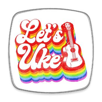 Hawaiian Ukulele Uke Retro Vintage - Square fridge magnet - white - Front