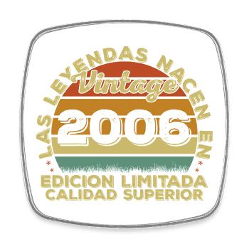 20th Birthday 20th Anniversary Vintage 2006 - Square fridge magnet - white - Front