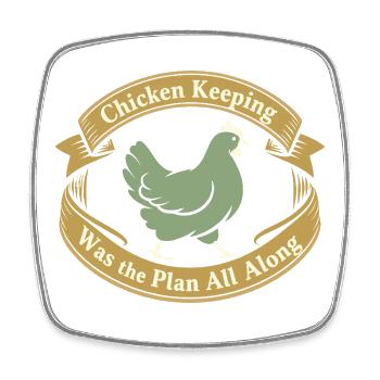 Chickens In The Garden Lifestyle Chicken - Square fridge magnet - white - Front