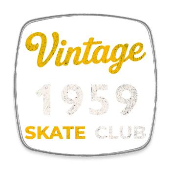 Vintage 1959 Skate Club Retro Geburtsjahr Geschenk - Viereckiger Kühlschrankmagnet - Weiß - Vorne