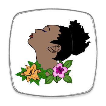 woman portrait - Square fridge magnet - white - Front